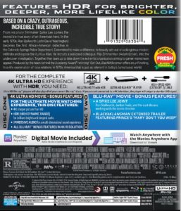 BlacKkKlansman 4K Back