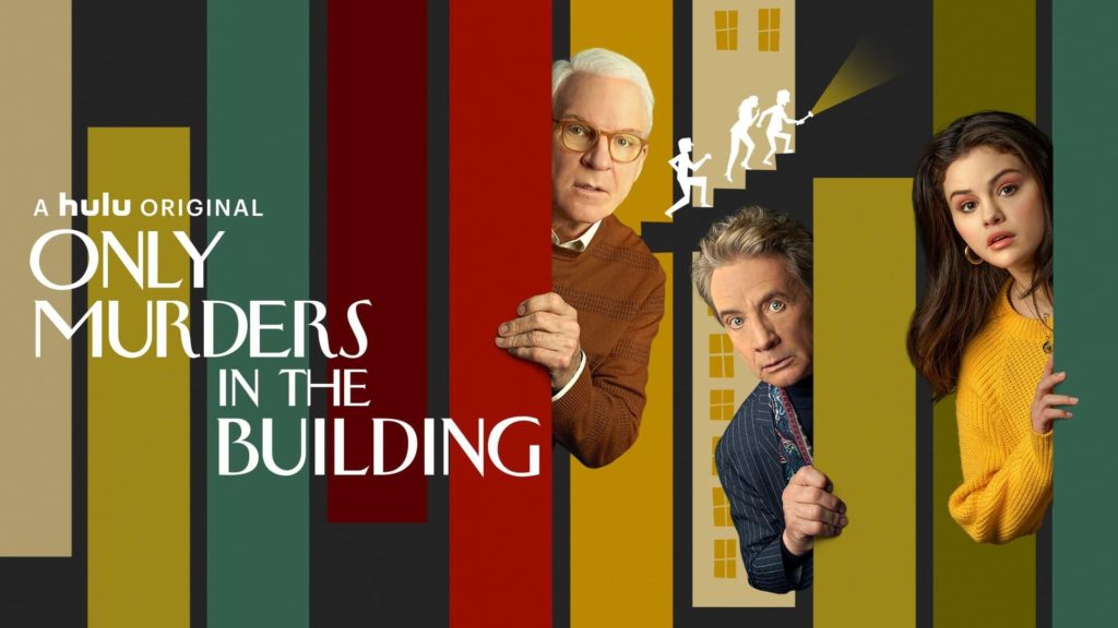 Only Murders In The Building -- From the minds of Steve Martin, Dan Fogelman and John Hoffman comes a comedic murder-mystery series for the ages. “Only Murders In The Building” follows three strangers (Steve Martin, Martin Short and Selena Gomez) who share an obsession with true crime and suddenly find themselves wrapped up in one. When a grisly death occurs inside their exclusive Upper West Side apartment building, the trio suspects murder and employs their precise knowledge of true crime to investigate the truth. As they record a podcast of their own to document the case, the three unravel the complex secrets of the building which stretch back years. Perhaps even more explosive are the lies they tell one another. Soon, the endangered trio comes to realize a killer might be living amongst them as they race to decipher the mounting clues before it’s too late. Charles (Steve Martin), Oliver (Martin Short) and Mabel (Selena Gomez), shown. (Courtesy of Hulu)