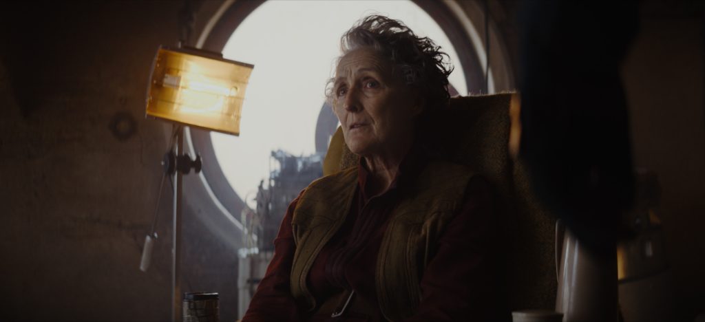Maarva (Fiona Shaw) in Lucasfilm's ANDOR, exclusively on Disney+. ©2022 Lucasfilm Ltd. & TM. All Rights Reserved.
