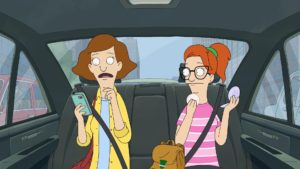 Paige (voiced by Kathryn Hahn) and Abby (voiced by Kristen Bell) in “Central Park” season three, premiering September 9, 2022 on Apple TV+.