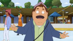 Birdie (voiced by Josh Gad) in “Central Park” season three, premiering September 9, 2022 on Apple TV+.