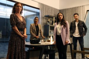 FOUND -- Episode "Pilot" -- Pictured: (l-r) Kelli Williams as Margaret Reed, Shanola Hampton as Gabi Mosley, Gabrielle Elise Walsh as Lacey Quinn, Karan Oberoi as Dhan Rana -- (Photo by: Matt Miller/NBC)