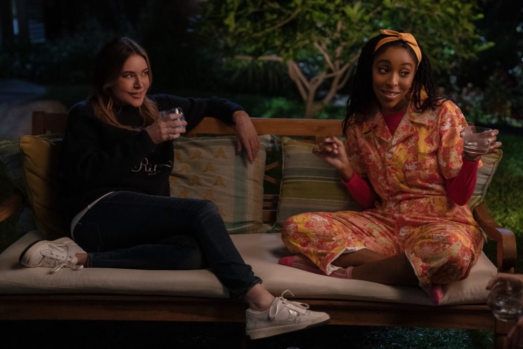 Christa Miller and Jessica Williams in “Shrinking,” premiering globally on January 27, 2023 on Apple TV+.