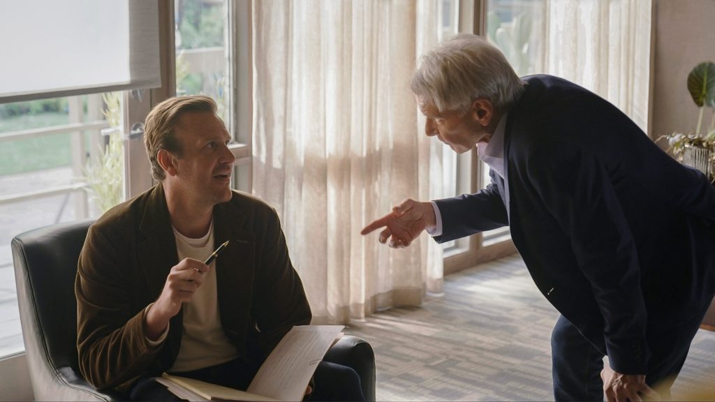 Jason Segel and Harrison Ford in “Shrinking,” premiering globally on January 27, 2023 on Apple TV+. Christa Miller and Jessica Williams in “Shrinking,” premiering globally on January 27, 2023 on Apple TV+. Christa Miller and Jessica Williams in “Shrinking,” premiering globally on January 27, 2023 on Apple TV+.