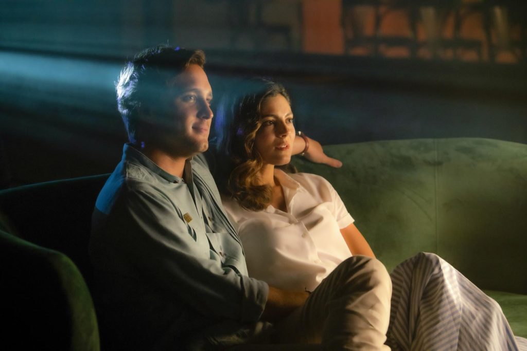 Diego Boneta and Monica Barbaro star in AT MIDNIGHT streaming on Paramount +. Produced by Paramount’s International Studios, Three Amigos, Automatik, and Teorama, the film will stream exclusively on Paramount + in time for Valentine’s Day on Friday, February 10th, 2023. CREDIT: Camila Jurado/Paramount + © 2022 Viacom International Inc. All Rights Reserved.